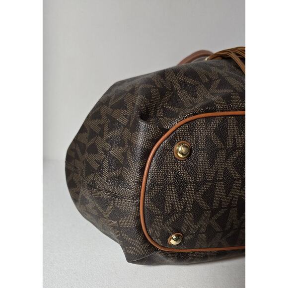 MICHAEL Michael Kors MARINA Hobo Bag Signature Canvas Tassel Drawstring Large - Picture 9 of 16